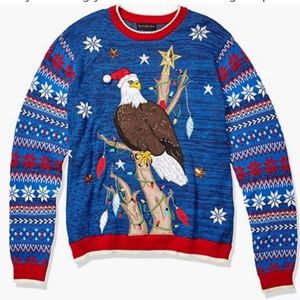 Blizzard Bay Men's Bald Eagle Light Up Ugly Christmas Sweater